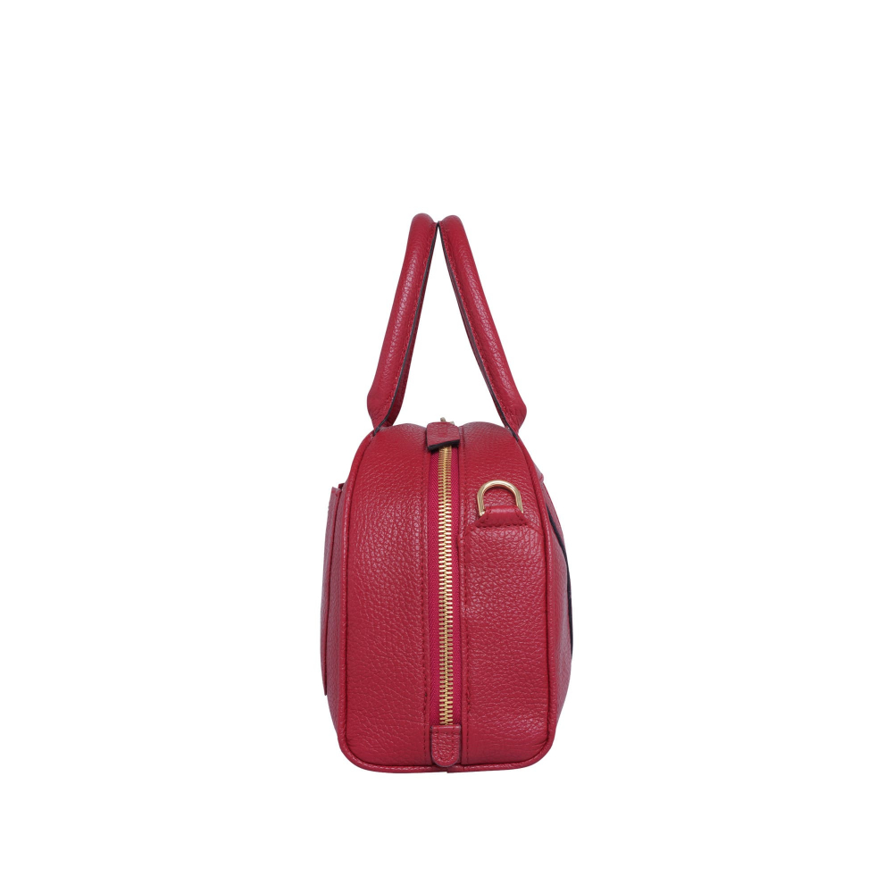Handle bag as crossbody bag made of nappa leather wine red